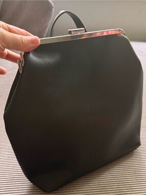 INC Women l’s Binxxe Fauc-Leather Frame Convertible Backpack!